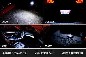 Infiniti G37 Sedan LED Interior Kit - Diode Dynamics - Stage 2 - Cool White - `07-`15